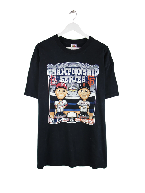 Fruit of the Loom 2002 Vintage MLB Championship Series Print T-Shirt Schwarz XXL