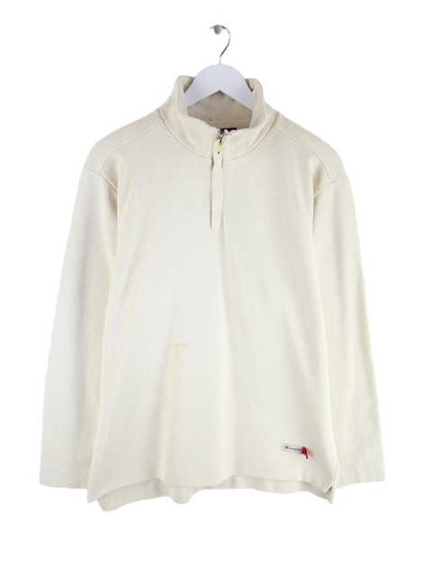 Champion 00s Vintage Half Zip Sweater Beige L