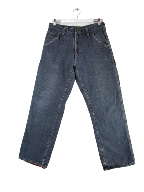 Vintage Faded Glory Lined Workwear Carpenter Jeans Blau W32 L32