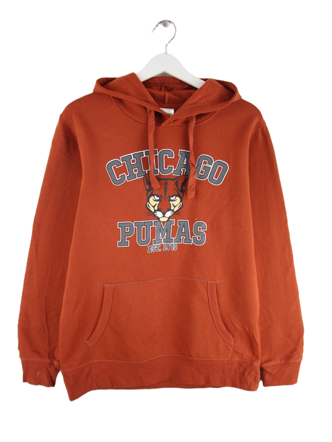 Vintage Chicago Pumas Print Hoodie Orange M