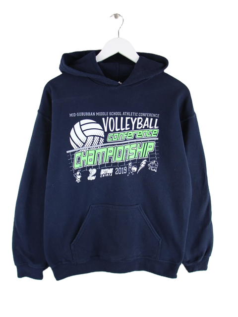 Gildan 2019 Volleyball Championship Print Bowman Hoodie Blau M