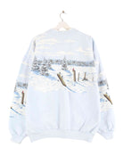 Vintage 90s Winter Print Sweater Blau L (back image)