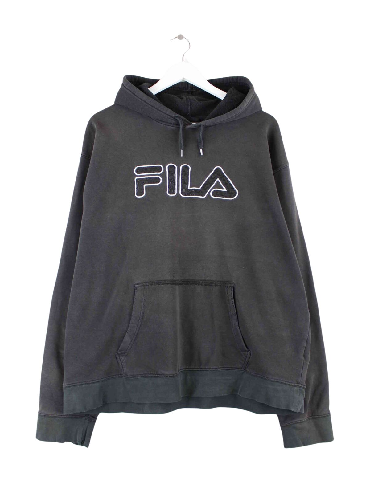 Fila black shops and white hoodie