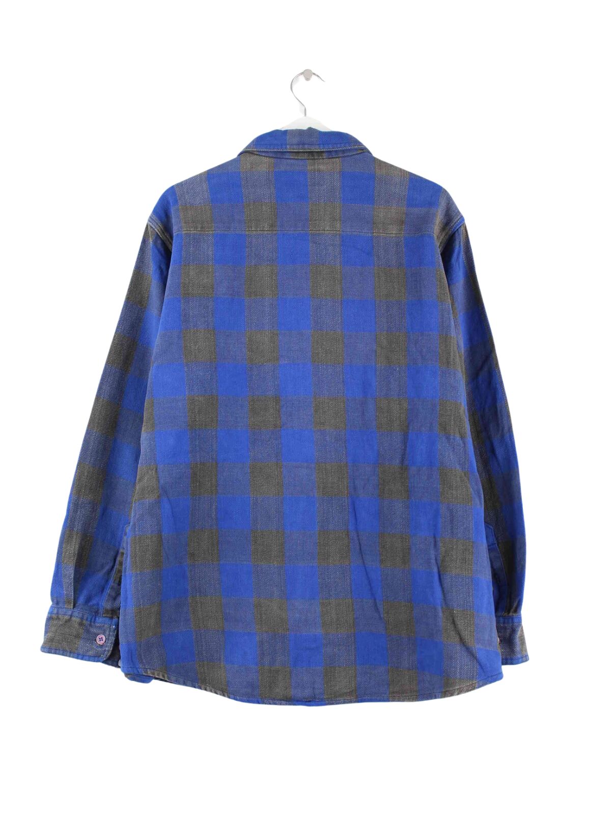 Vintage 90s Checked Hemd Blau XXL (back image)