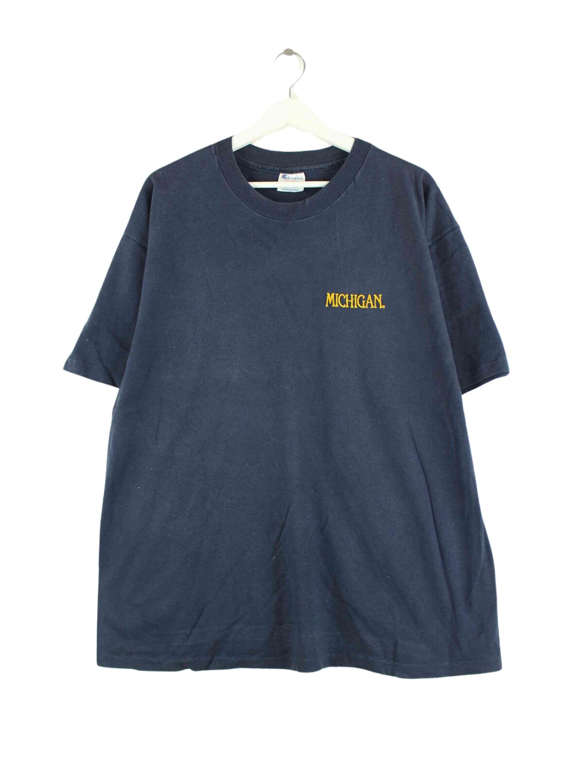 Champion Michigan Embrodiered Single Stitched T-Shirt Blau XL (front image)