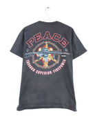 Vintage 2008 Peace Print Faded T-Shirt Schwarz M (back image)