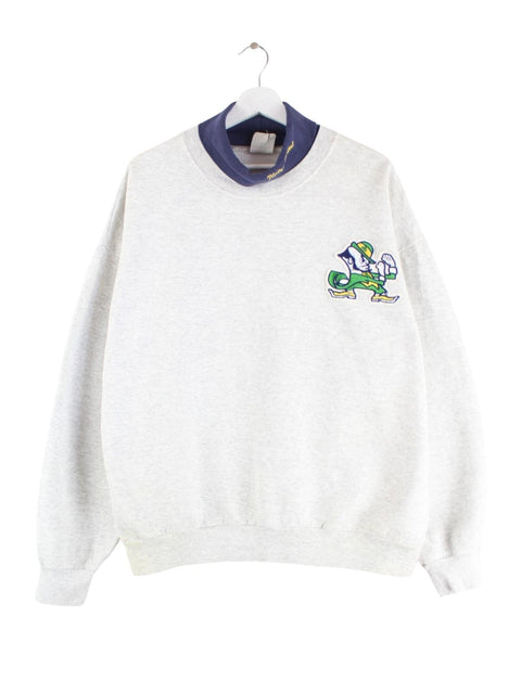 Majestic 90s Notre Dame Fighting Irish Turtleneck Sweater Grau XL