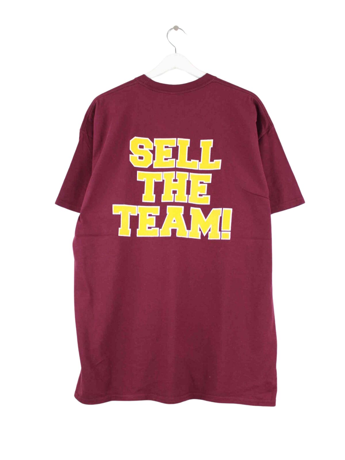 Gildan Fed Up Sell The Team Print T-Shirt Rot XL (back image)