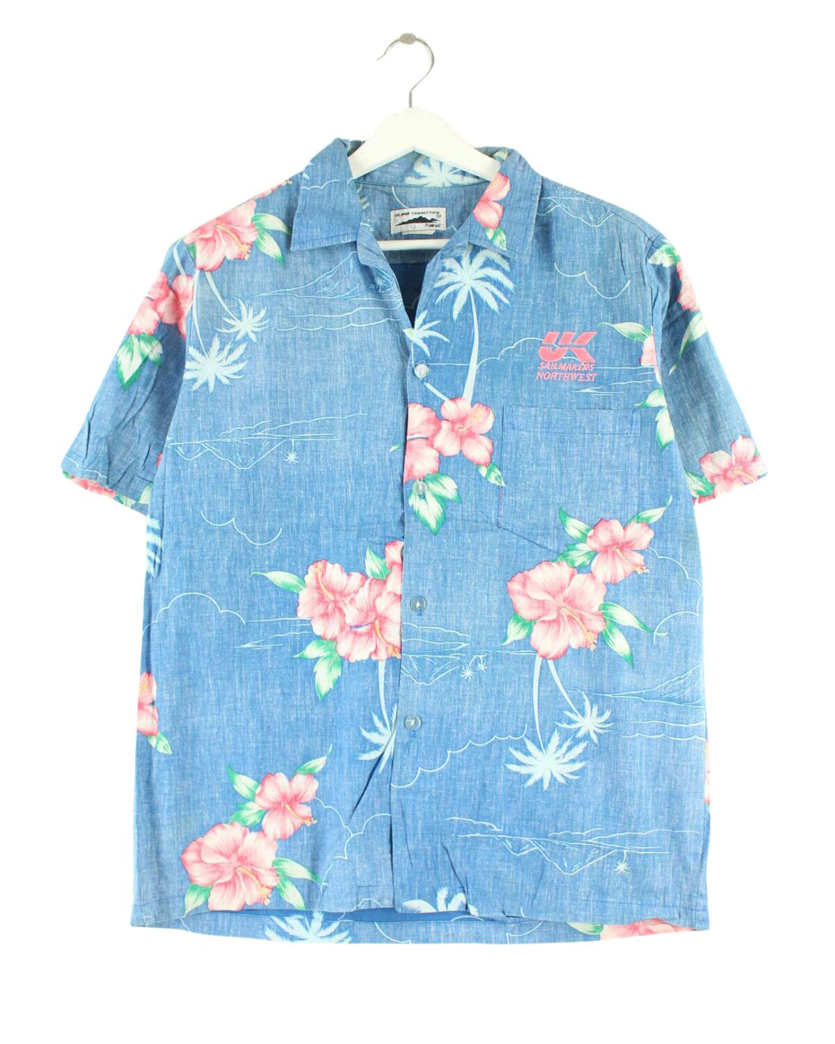 Vintage 00s Hawaii Hemd Blau M (front image)