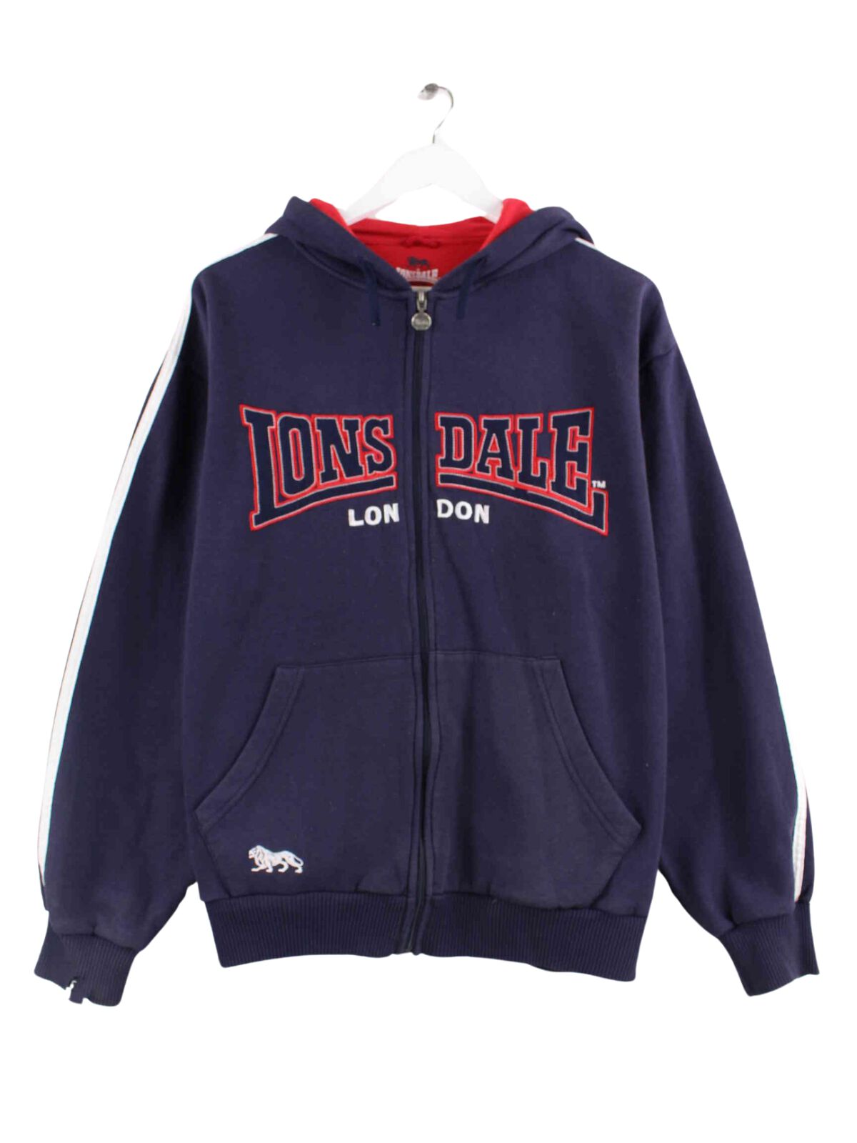 Lonsdale 90s Vintage Embroidered Zip Hoodie Blue L – Peeces