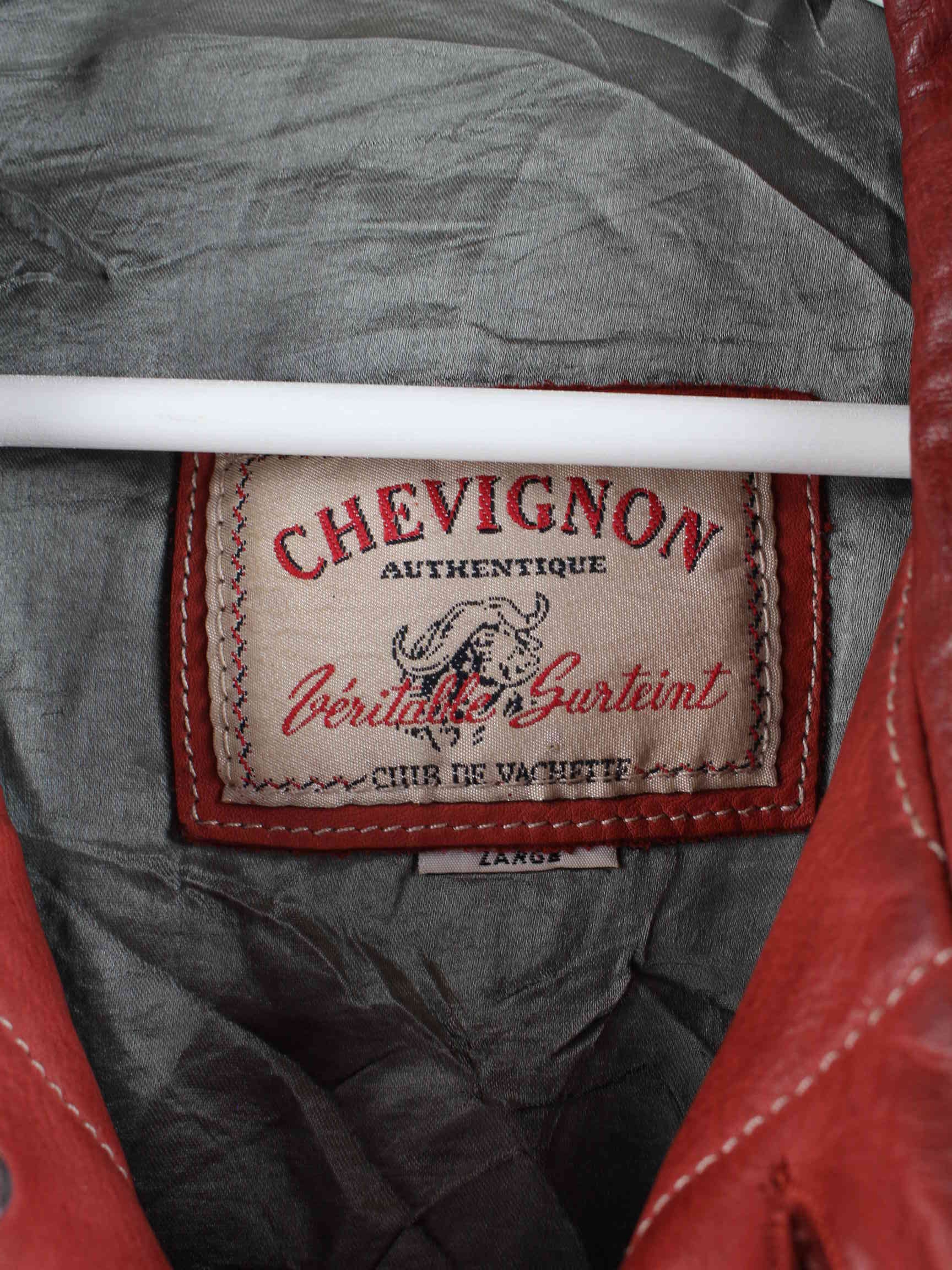 Chevignon 90s Leather Jacket Red L – Peeces