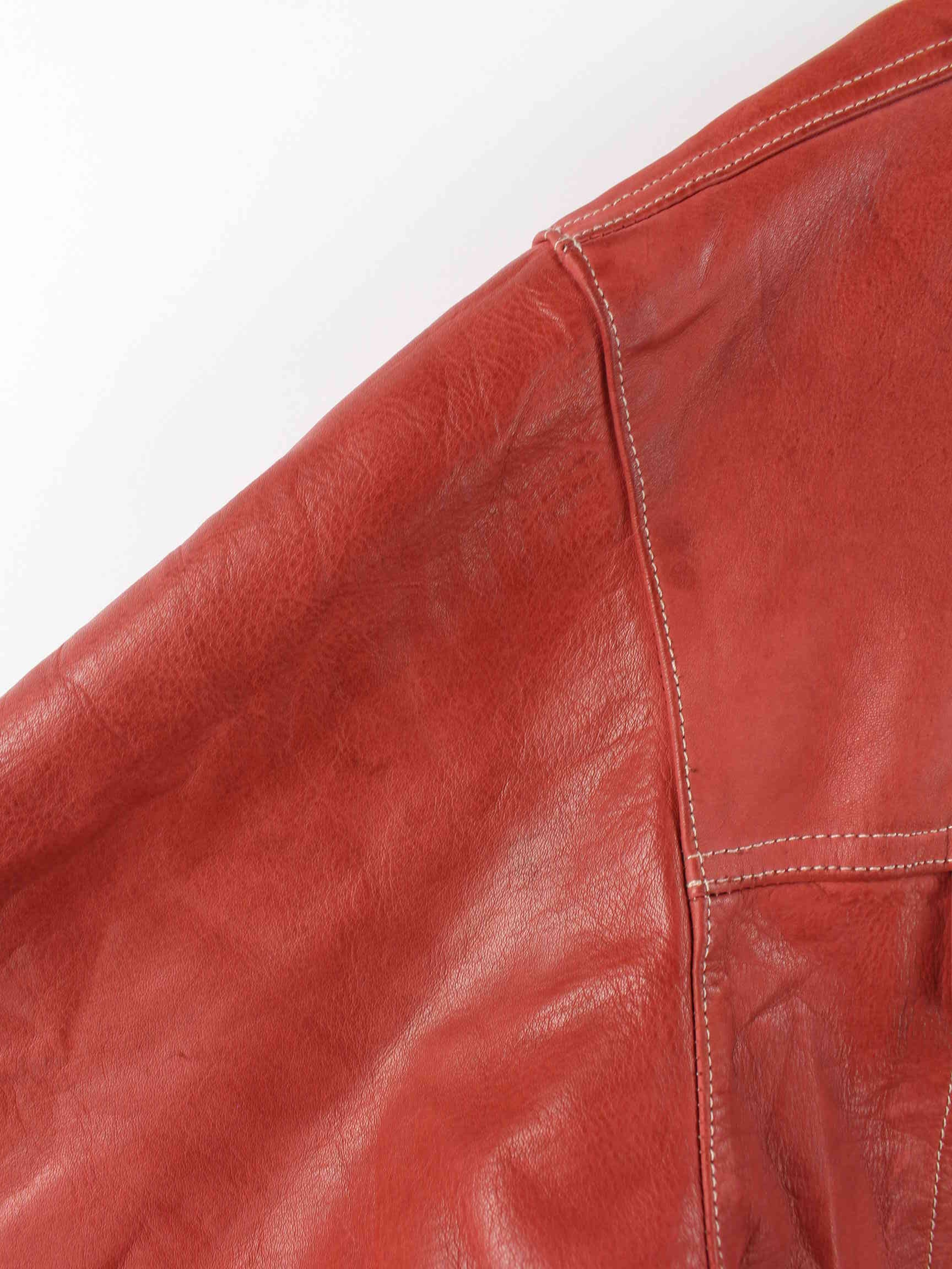 Chevignon 90s Leather Jacket Red L – Peeces