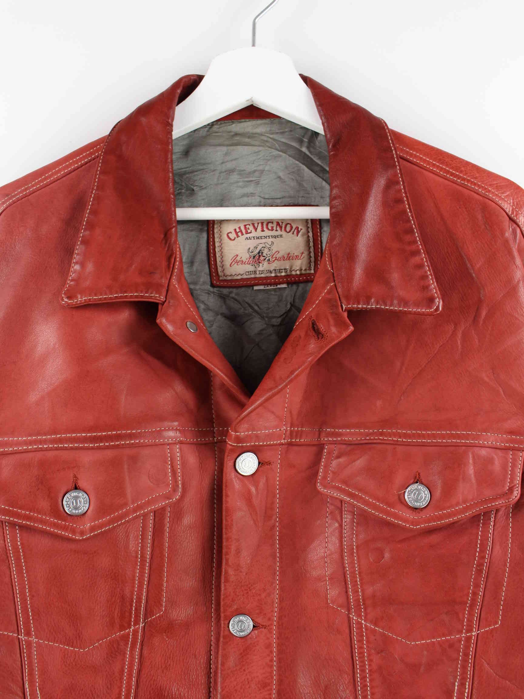 Chevignon 90s Leather Jacket Red L – Peeces