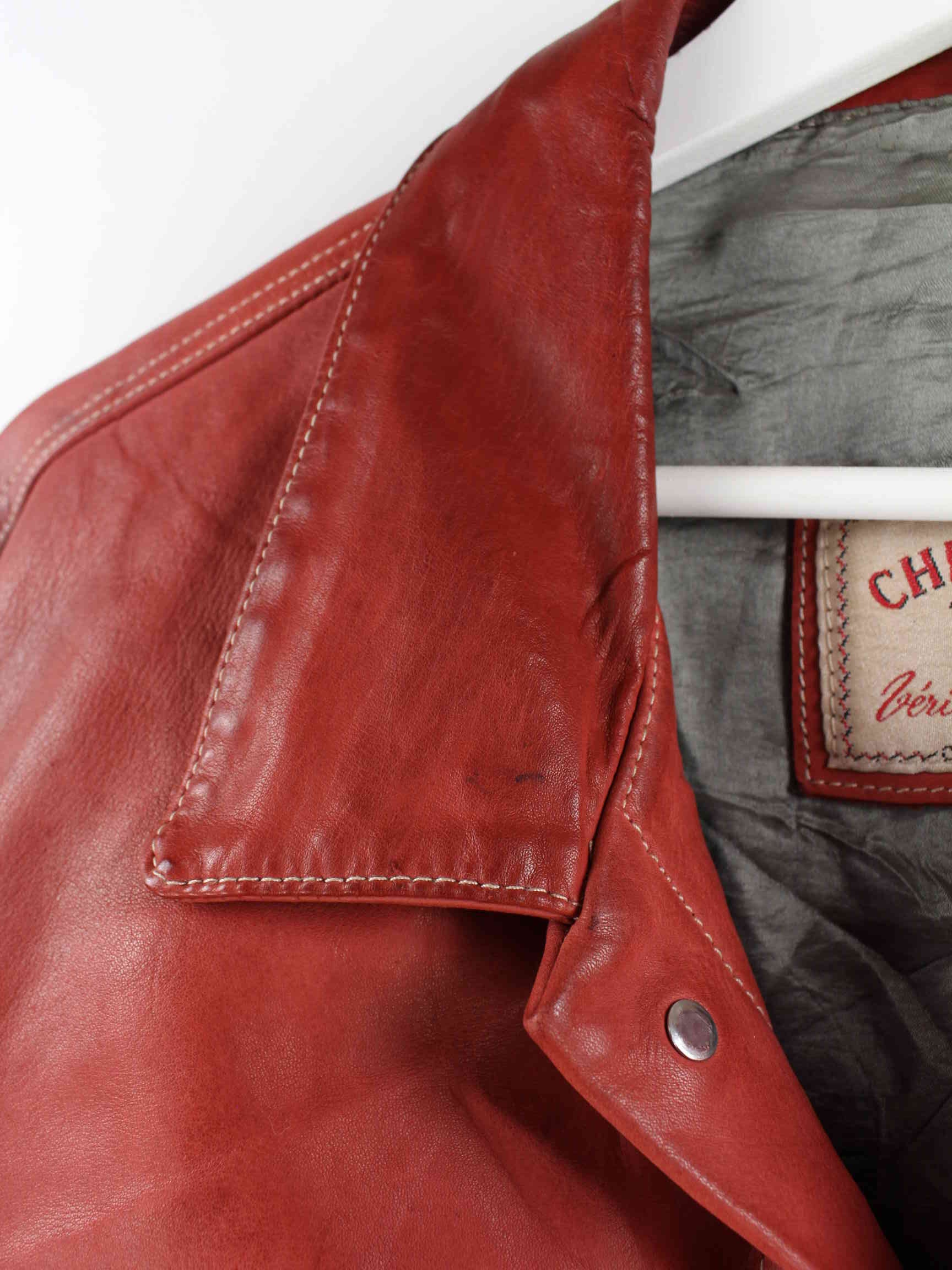 Chevignon 90s Leather Jacket Red L – Peeces