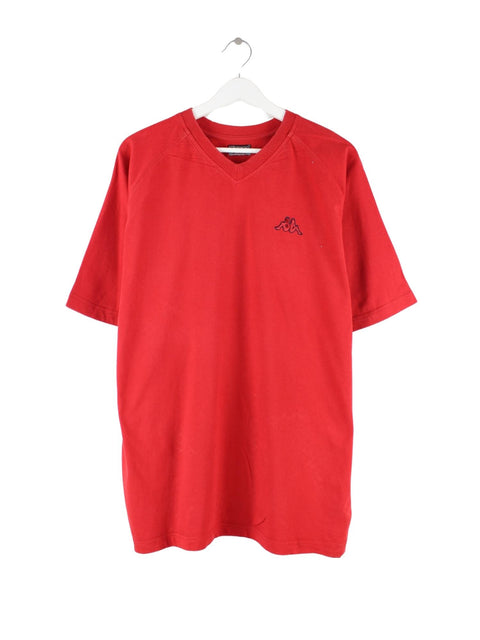 Kappa Basic V-Neck T-Shirt Rot XL
