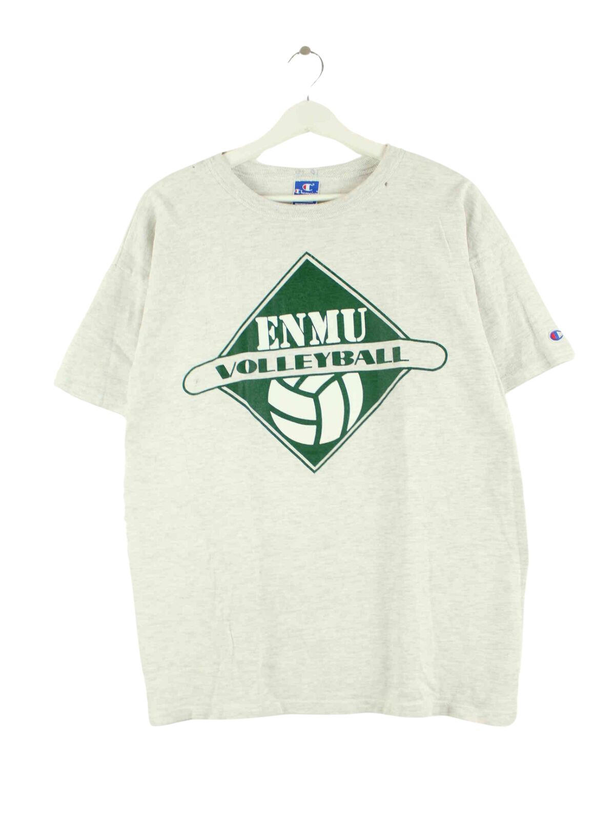 Champion ENMU Volleyball Print Single Stitch T-Shirt Grau XL (front image)