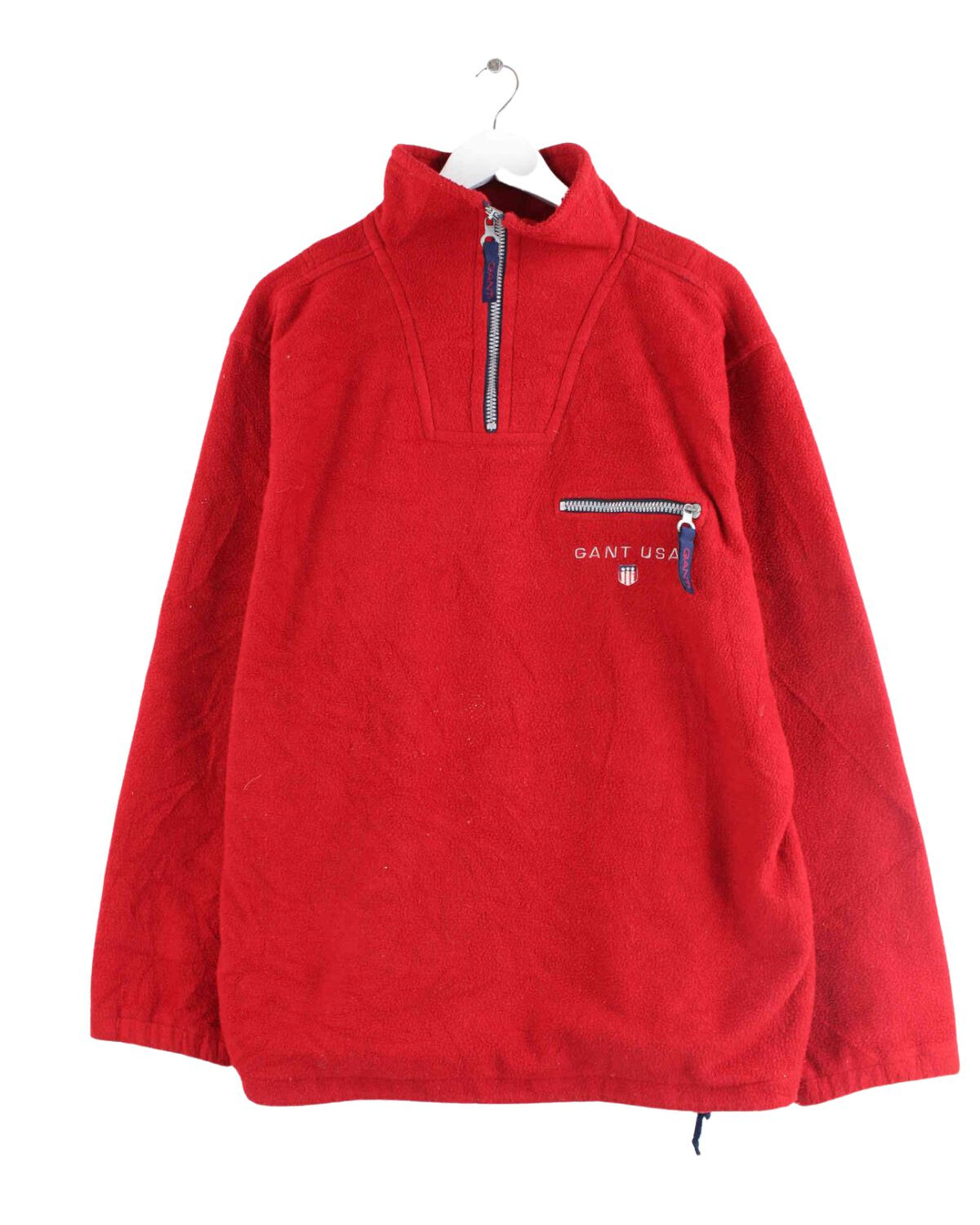 Gant 90s Vintage Fleece Half Zip Sweater Rot L (front image)