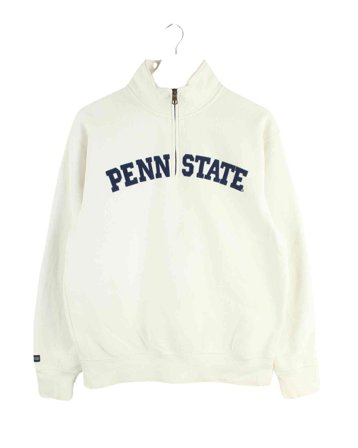 Jansport y2k Pennstate Embroidered Half Zip Sweater Weiß S (front image)