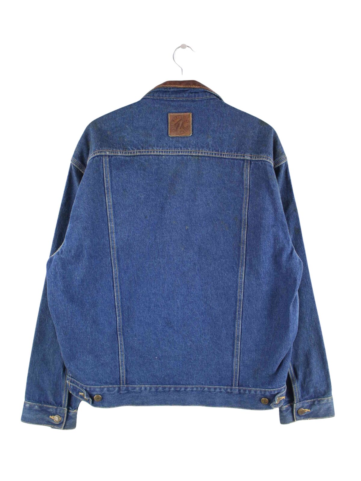 Marlboro 90s Vintage Country Store Trucker Jeans Jacke Blau M (back image)