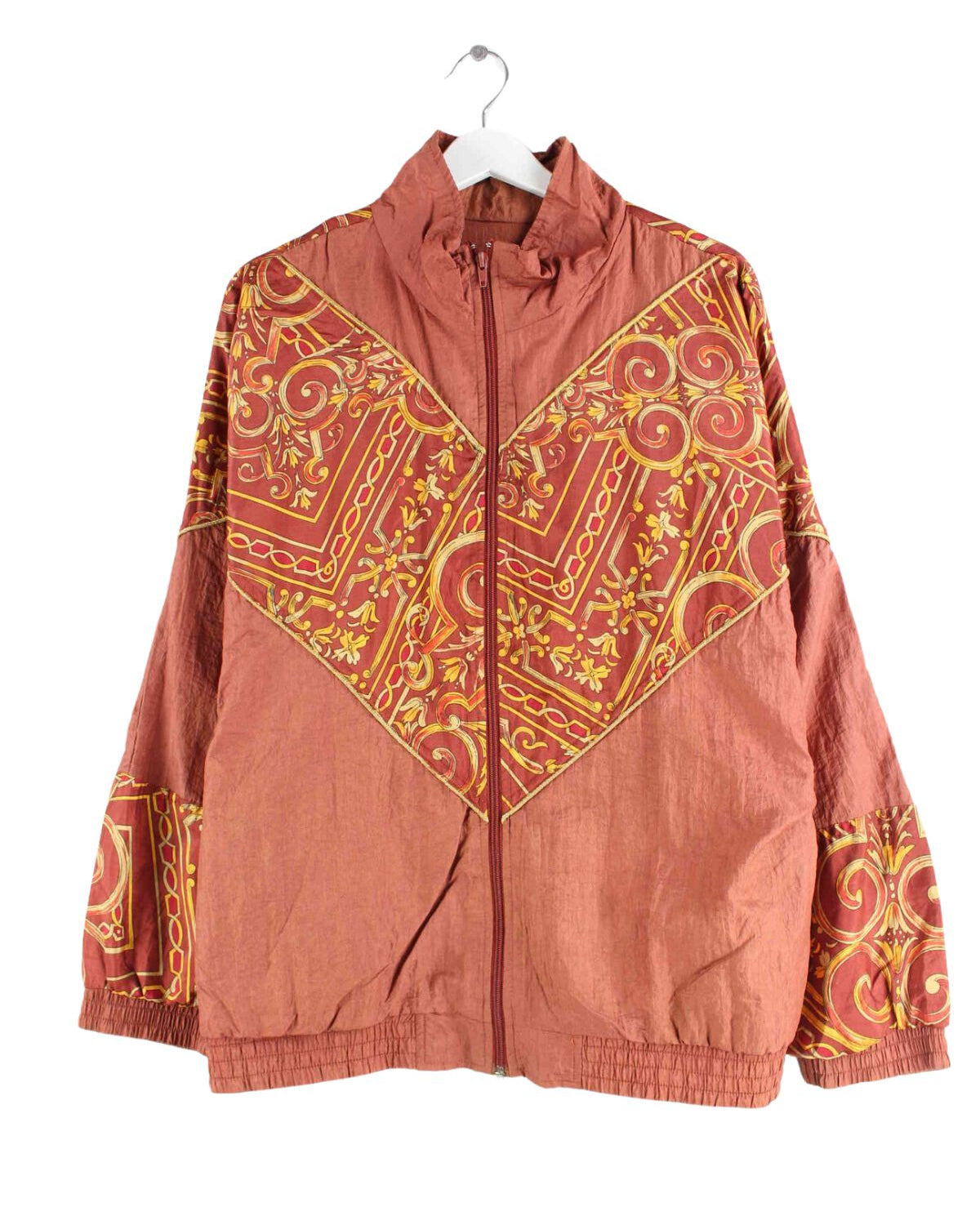 Vintage 90s Crazy Pattern Trainingsjacke Rot XL (front image)