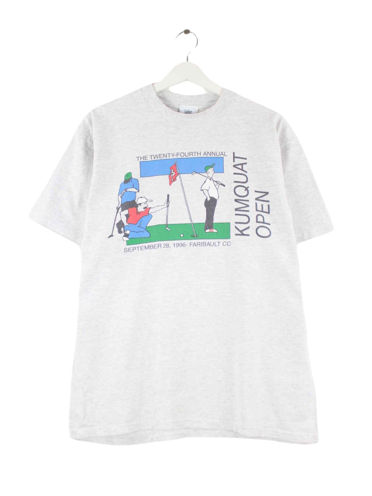 Vintage 00s Golf Print T-Shirt Grau L (front image)