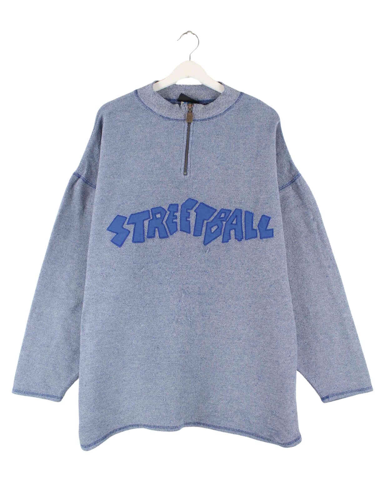 Adidas 90s Vintage Streetbrawl Oversized Half Zip Pullover Blau L (front image)