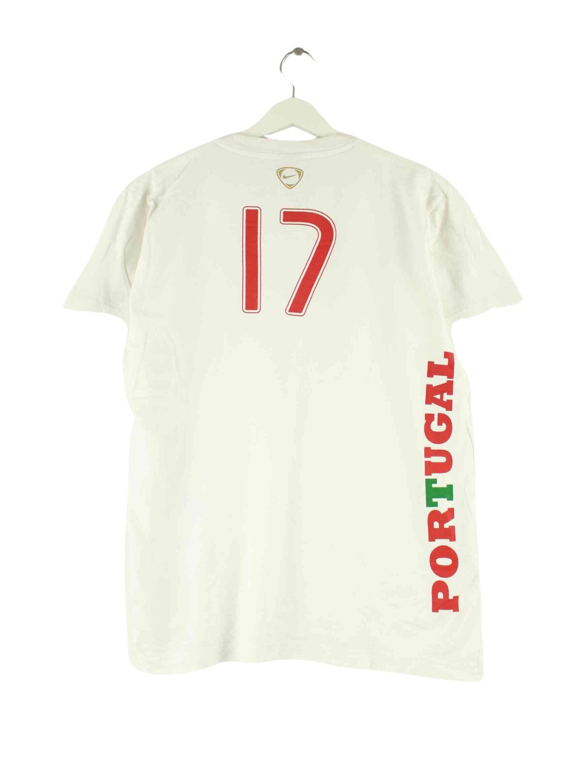 Nike 00s Portugal Cristiano Ronaldo #17 T-Shirt Weiß XS (back image)