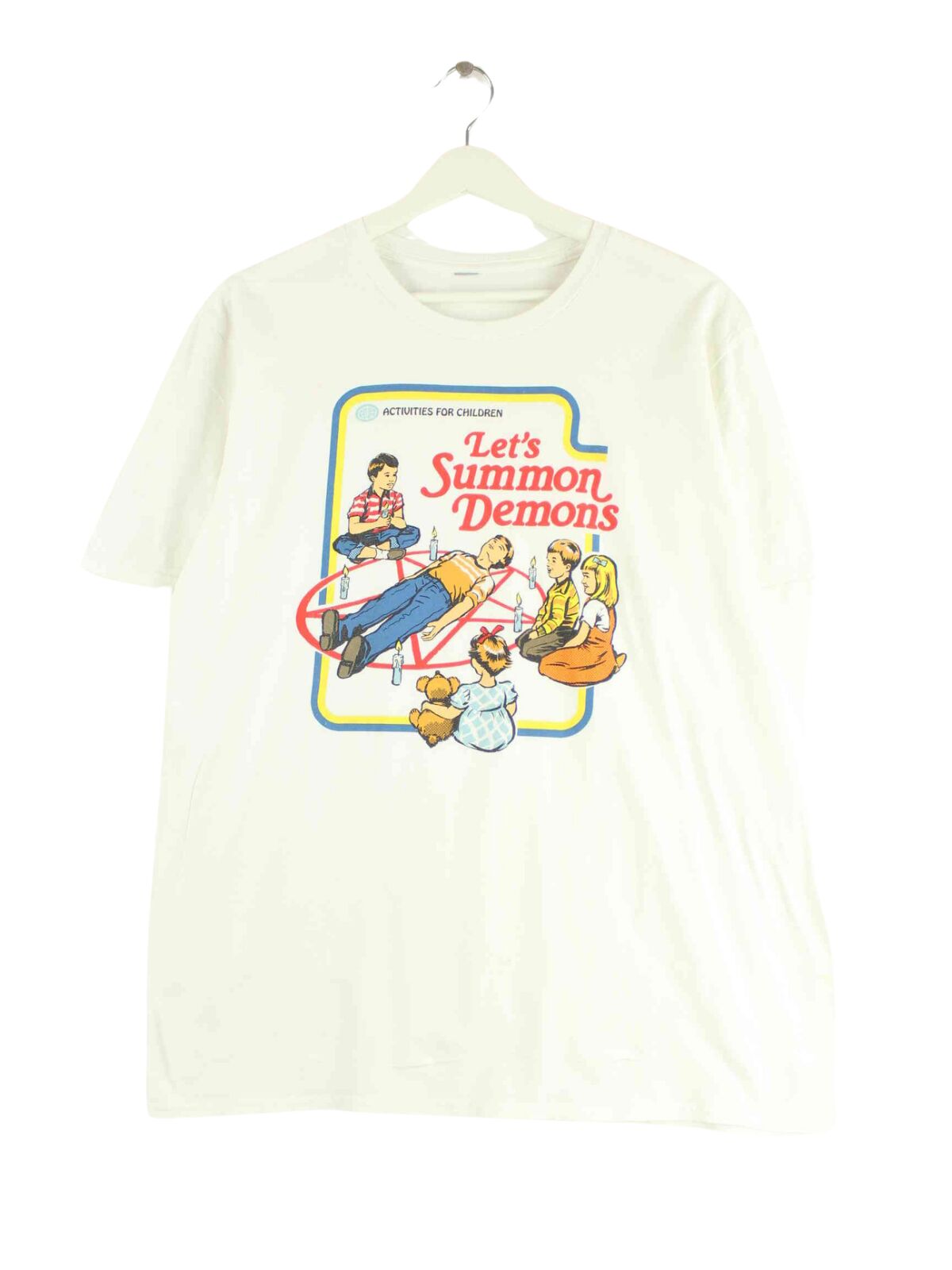 Steven Rhodes Children Activities Let's Summon Demons Print T-Shirt Weiß XL (front image)