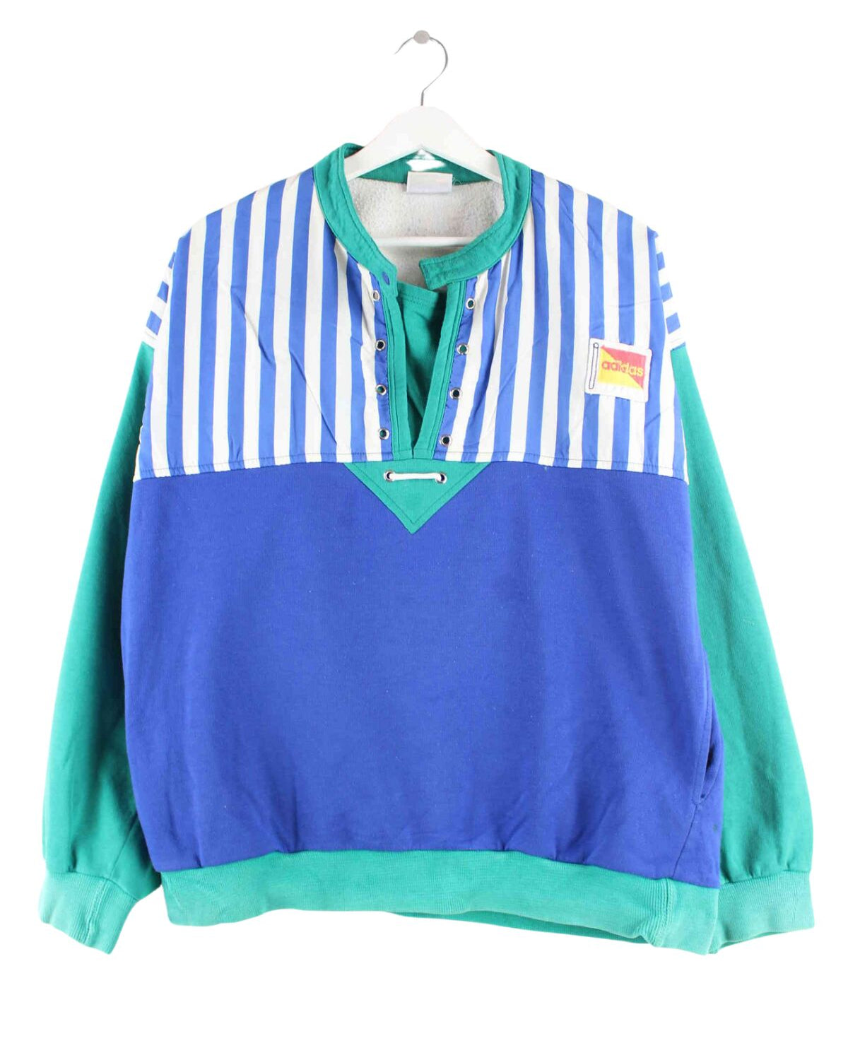 Adidas 70s Vintage Embroidered Sweater Blau L (front image)
