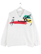 Adidas Damen 80s Vintage Print Sweater Weiß M (front image)