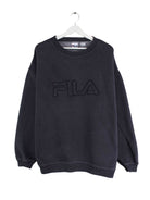 Fila 90s Vintage Embroidered Sweater Schwarz M (front image)