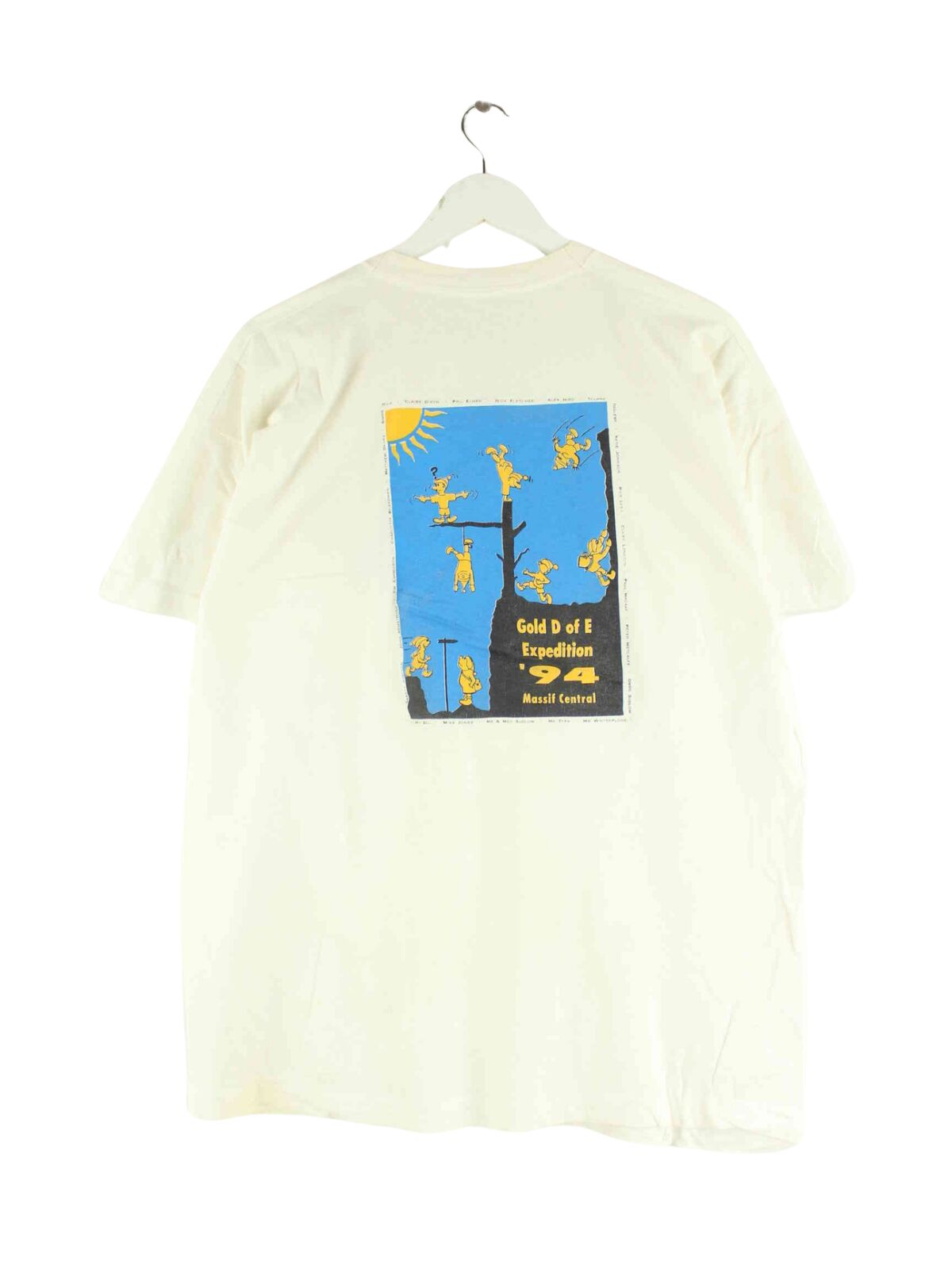 Vintage 1994 Expedition Print Single Stitched T-Shirt Beige L (back image)