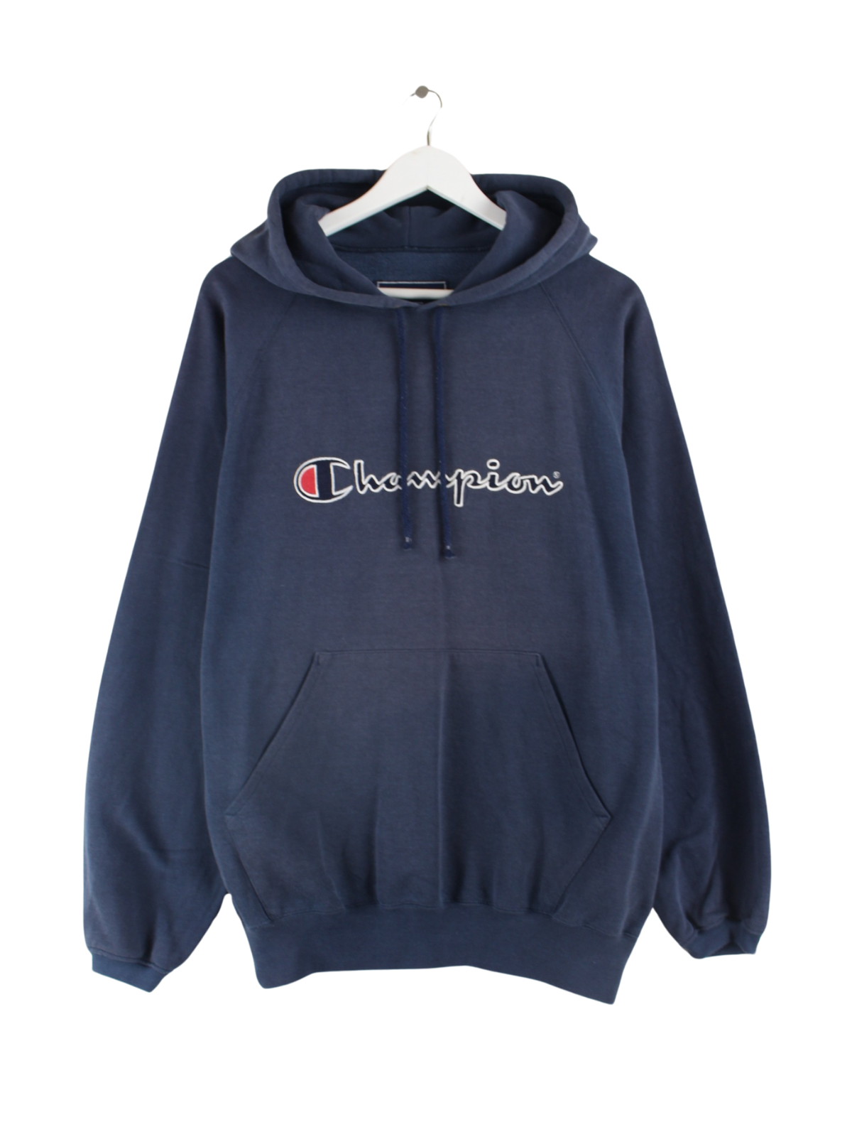 Champion Embroidered Hoodie Blue L