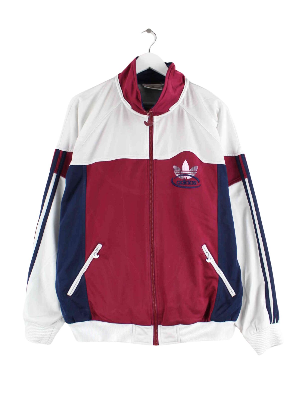 Adidas 80s Vintage Trefoil Embroidered Track Jacket Red L – Peeces