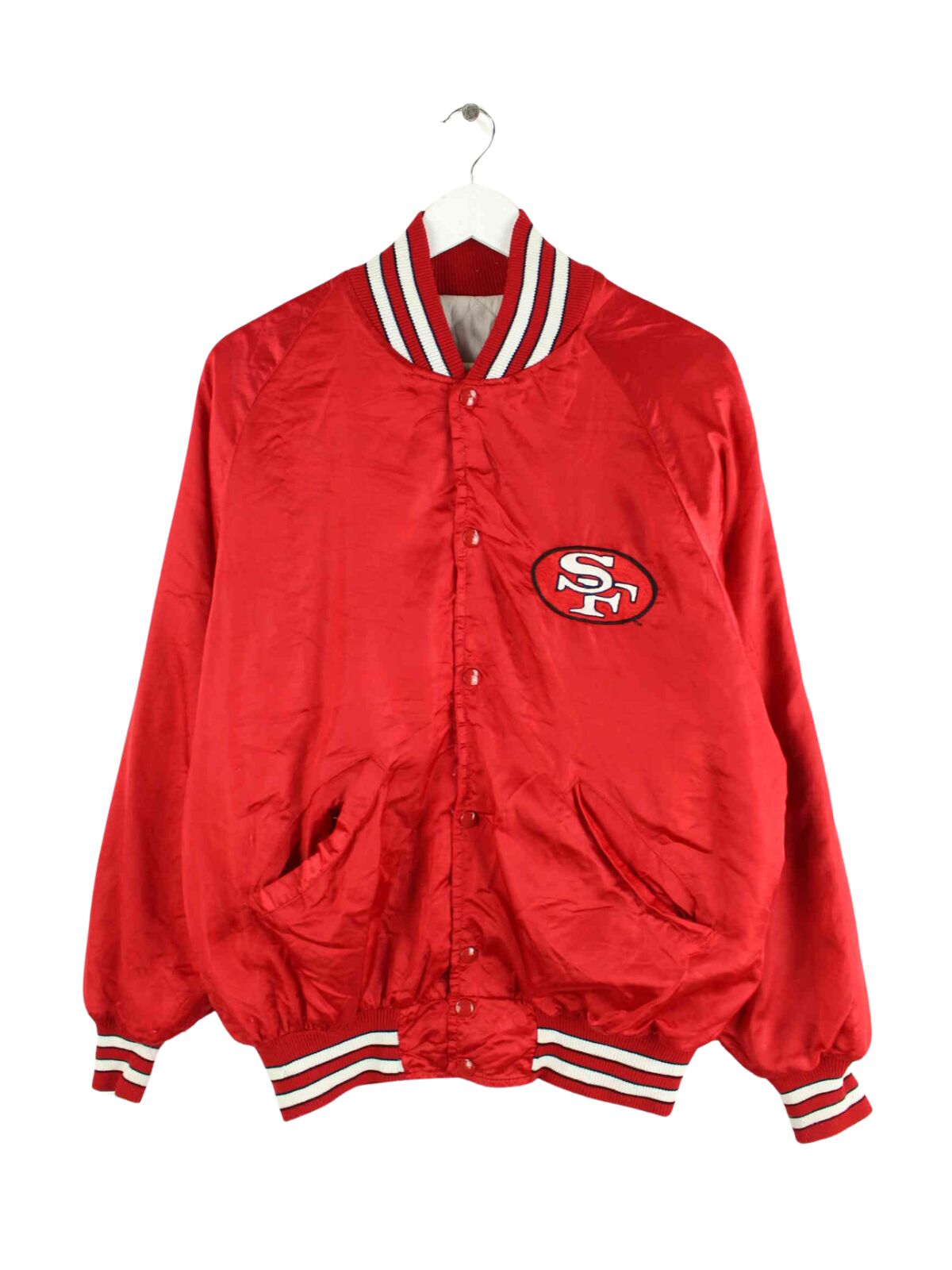 Vintage 80s San Francisco 49ers Embroidered Jacke Rot M (front image)