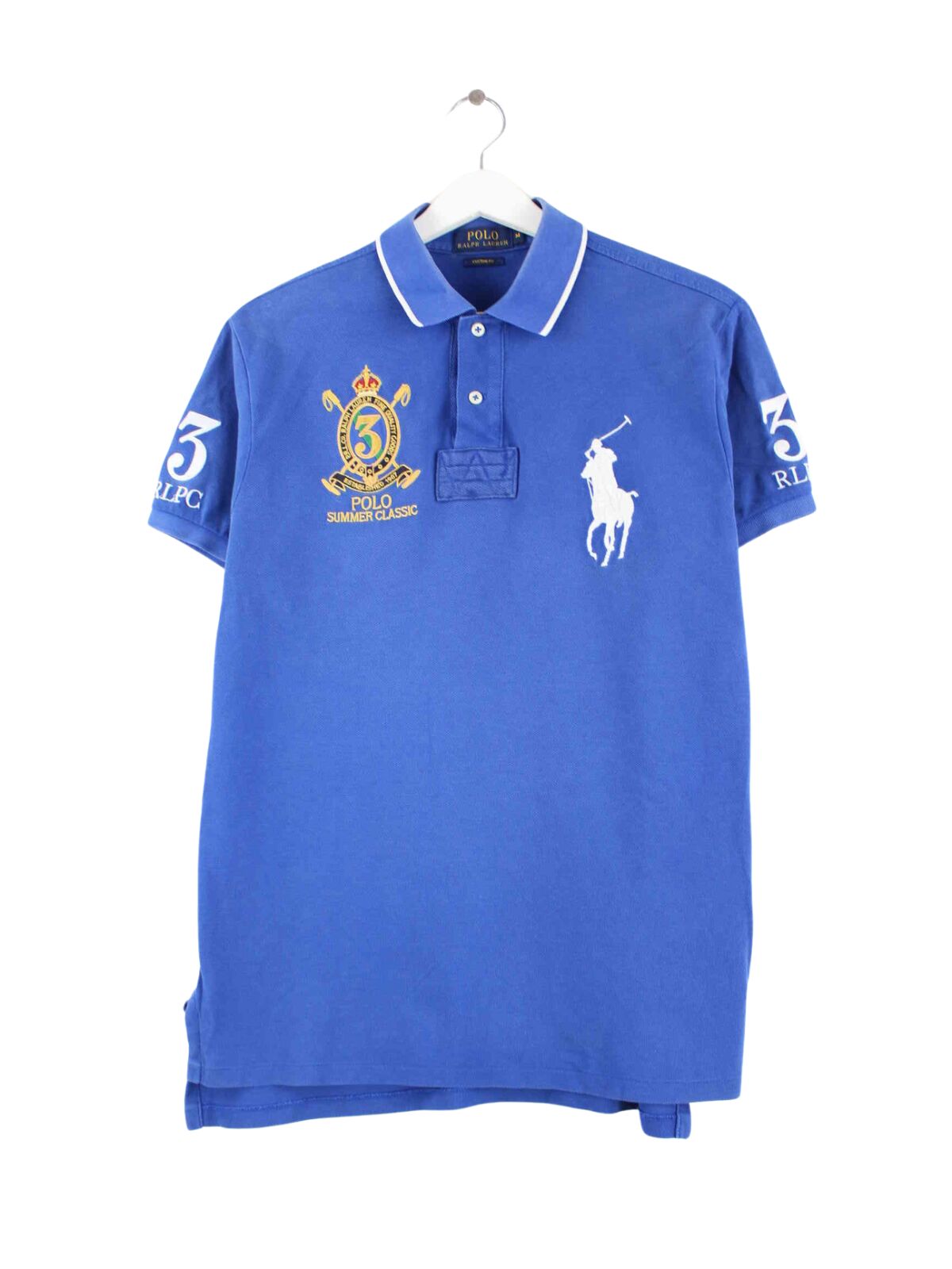 Ralph Lauren Embroidered Custom Fit Polo Blau M (front image)