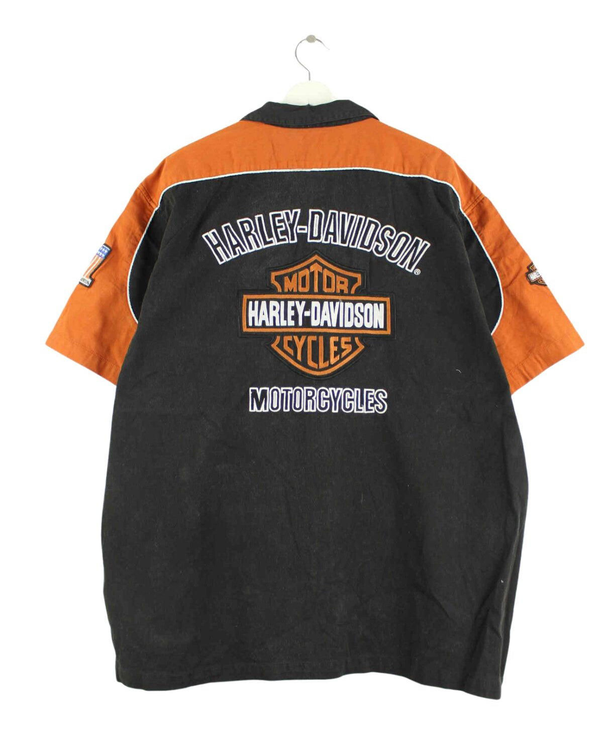 Harley Davidson y2k Embroidered Short Sleeve Hemd Schwarz XXL (back image)