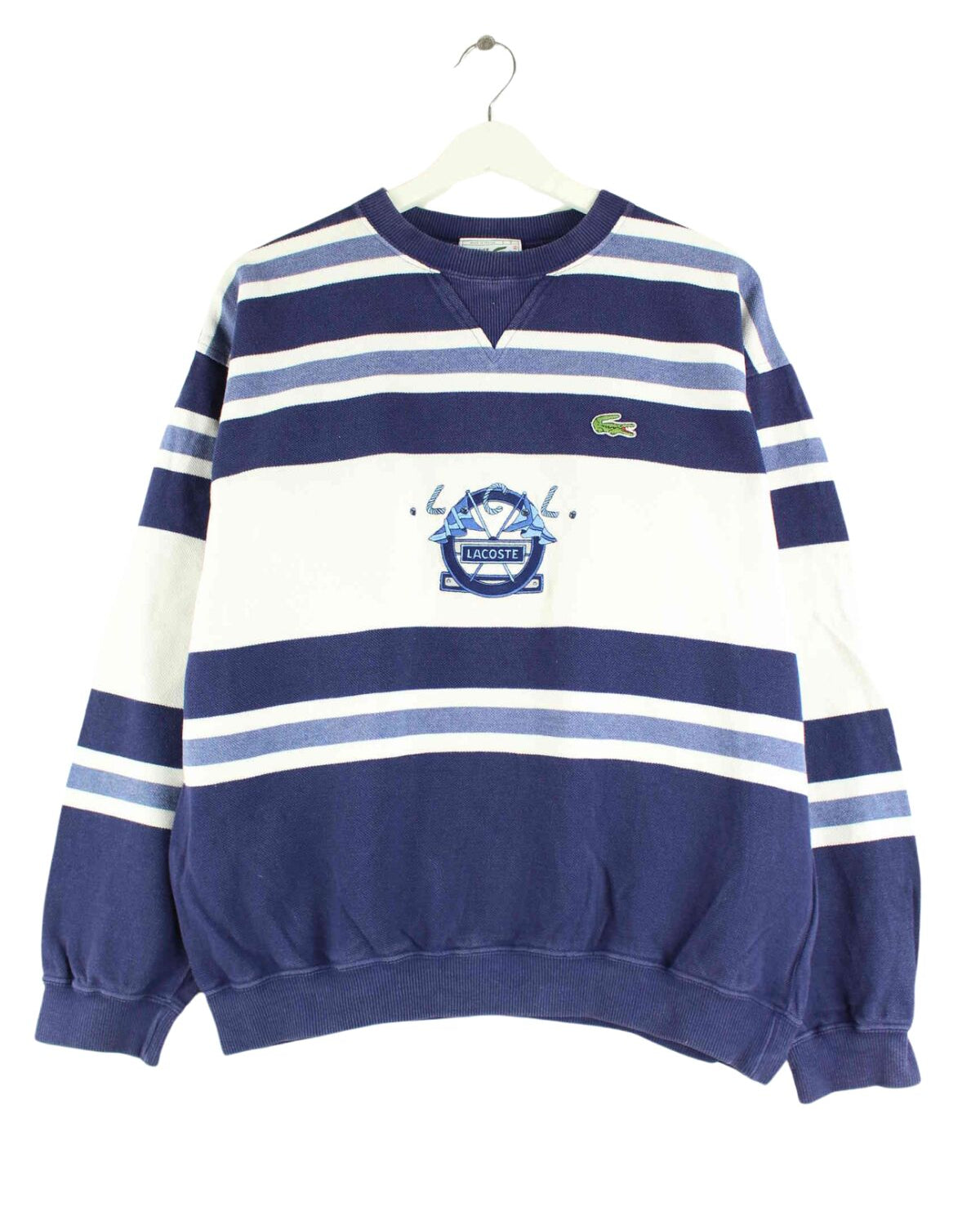 Lacoste 90s Vintage Sail Embroidered Sweater Blau S (front image)