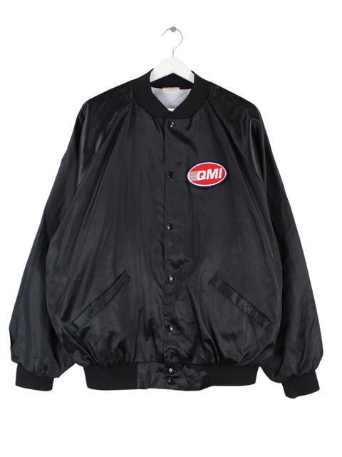 Vintage 80s QMI Varsity Jacke Schwarz XXL