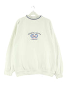Vintage 90s Table Tennis Embroidered Sweater Weiß L (front image)