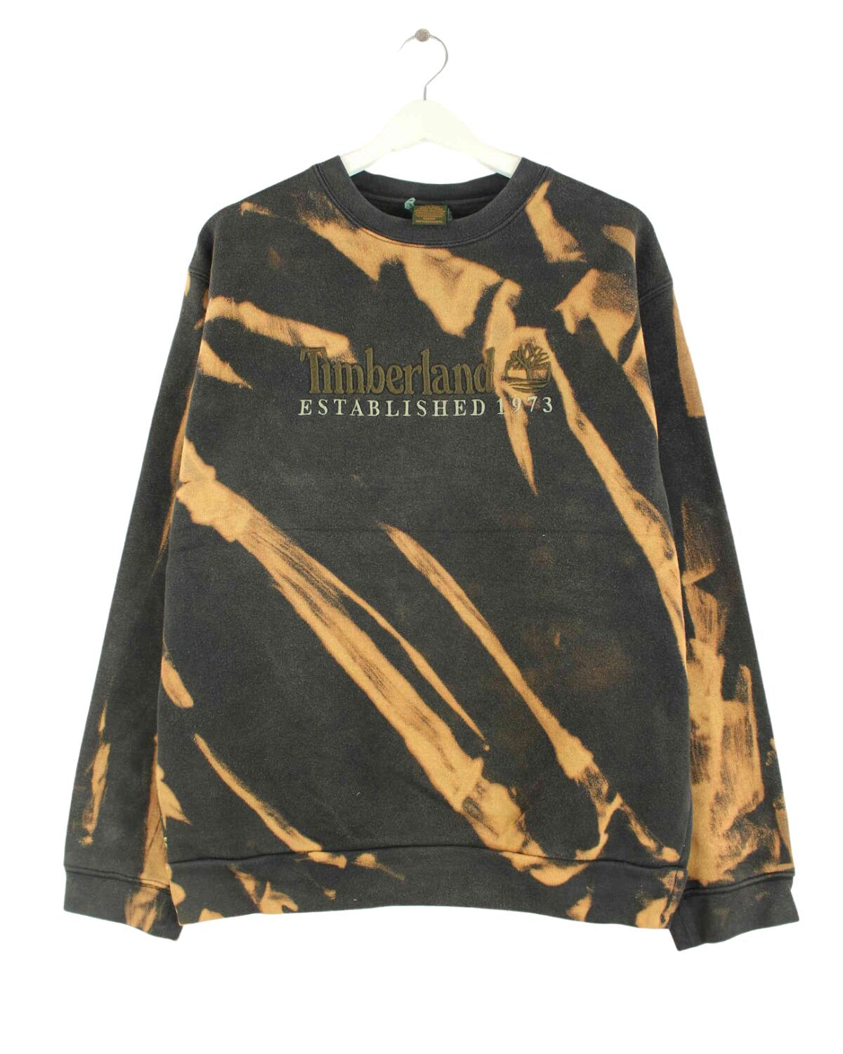 Timberland 90s Vintage Embroidered Tie Dye Sweater Schwarz M (front image)