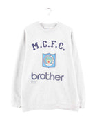 Screen Stars 90s Vintage Manchester FC Print Sweater Grau M (front image)