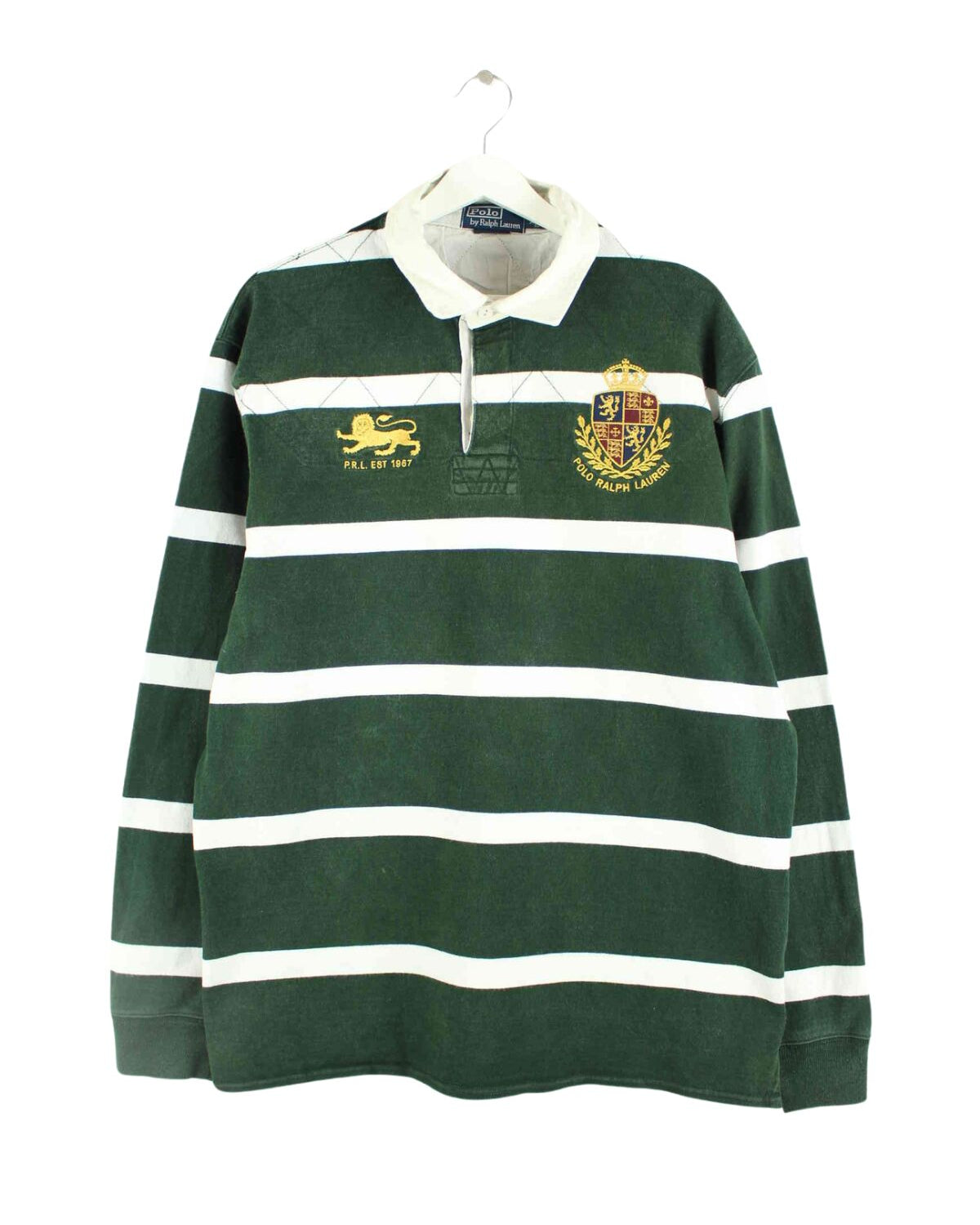 Ralph Lauren 90s Vintage Embroidered Rugby Polo Grün XL (front image)
