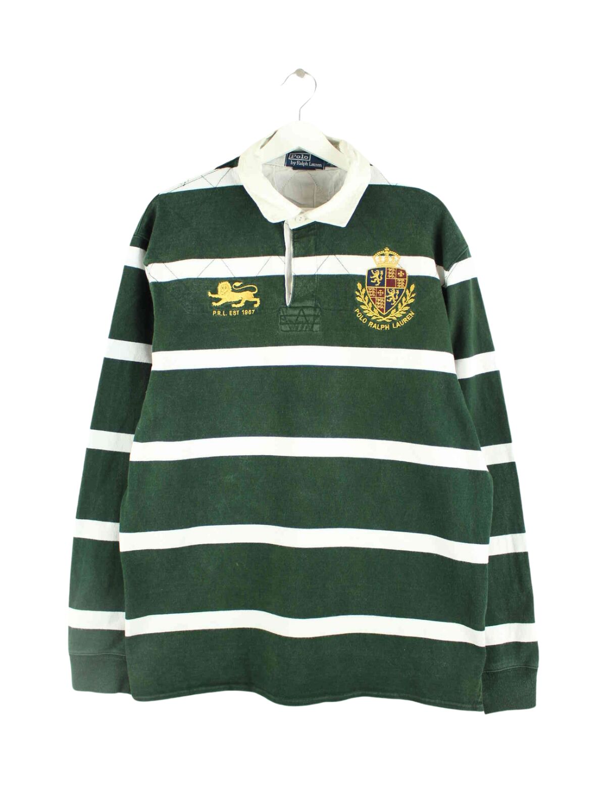 Ralph Lauren 90s Vintage Embroidered Rugby Polo Grün XL (front image)