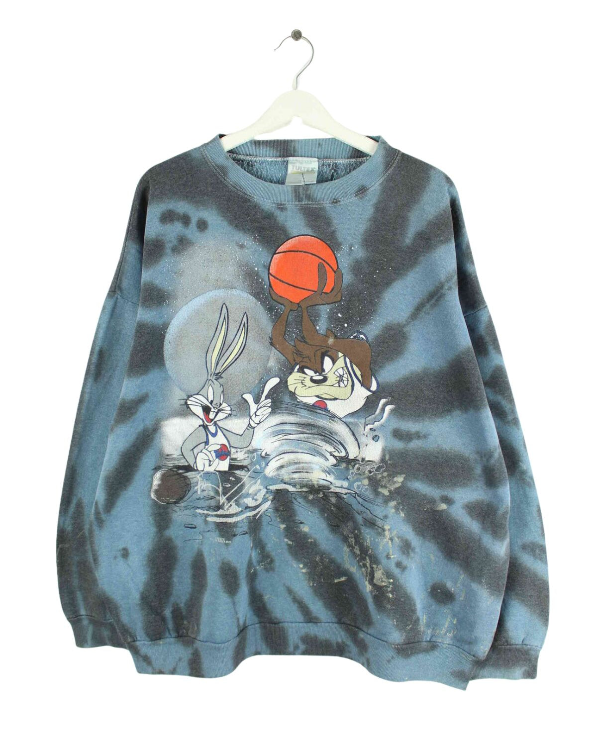 Tultex 90s Vintage Looney Tunes Print Sweater Blau XL (front image)
