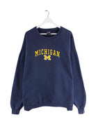 Vintage 90s Michigan Embroidered Sweater Blau XXL (front image)