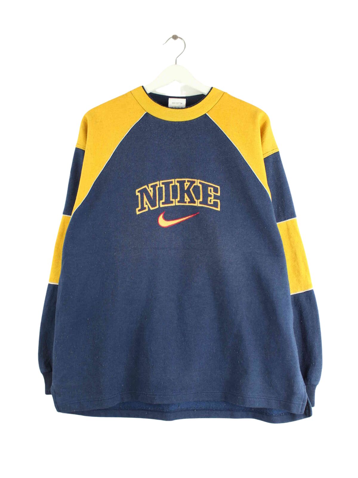 Nike 90s Vintage Logo Embroidered Sweater Blau XXL (front image)