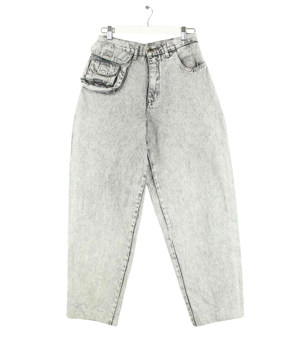 Vintage Damen 90s Washed Jeans Grau W28 L30 (front image)