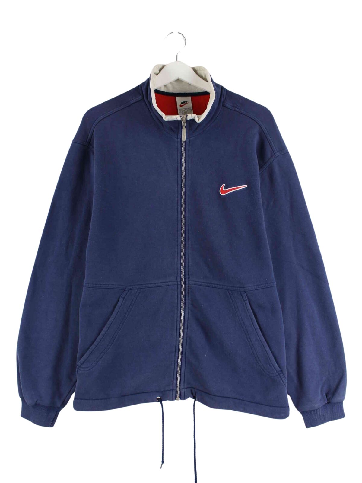 Nike 90s Vintage Big Swoosh Embroidered Sweatjacke Blau L (front image)