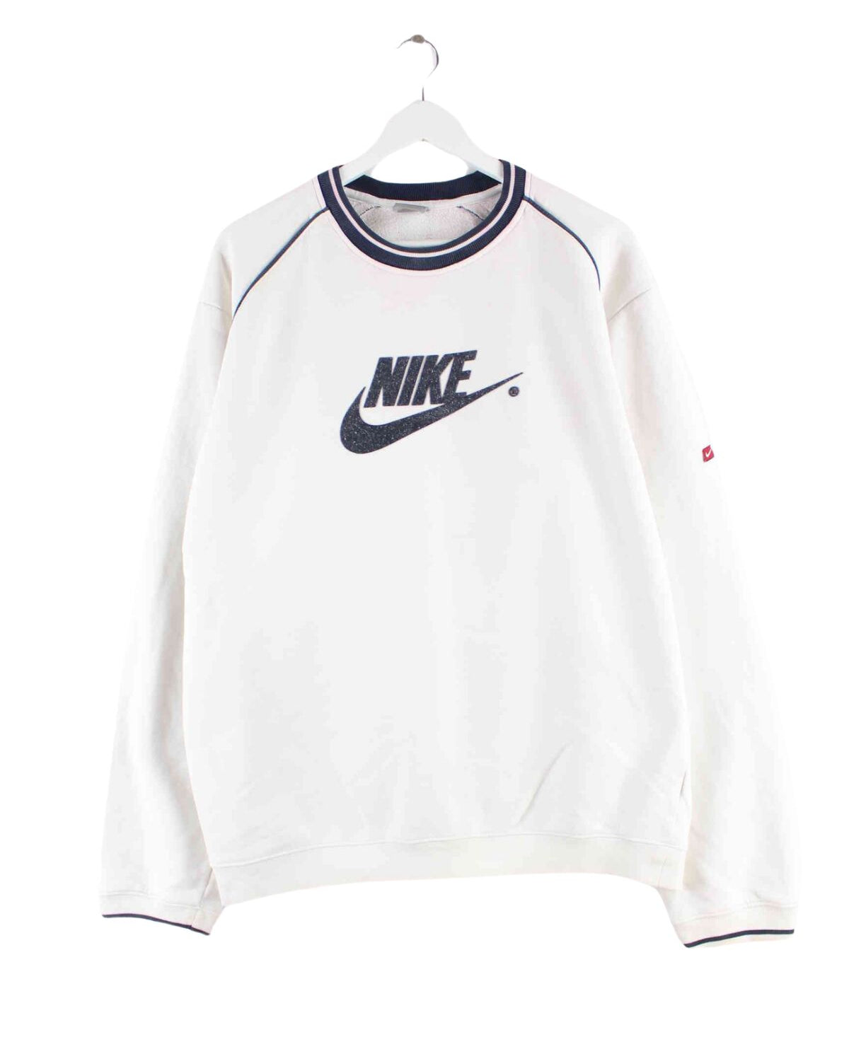 Nike y2k Big Logo Embroidered Sweater Weiß L (front image)